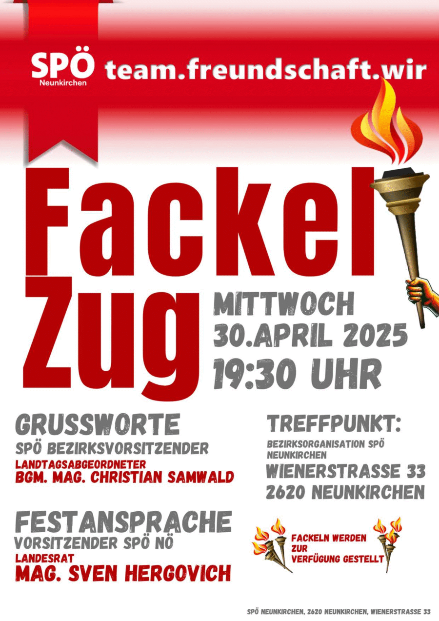 Fackelzug der SPÖ Neunkirchen